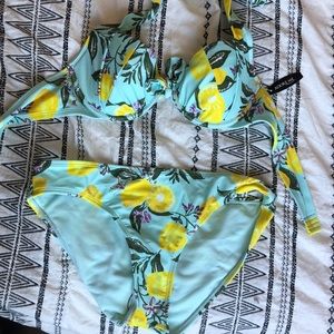 Lemon and Turquoise Bikini